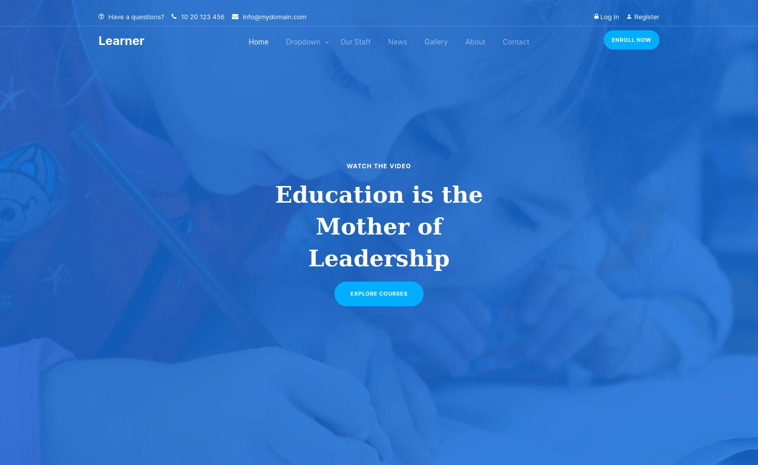 Learner – Free Bootstrap 4 Educational Landing Page Template