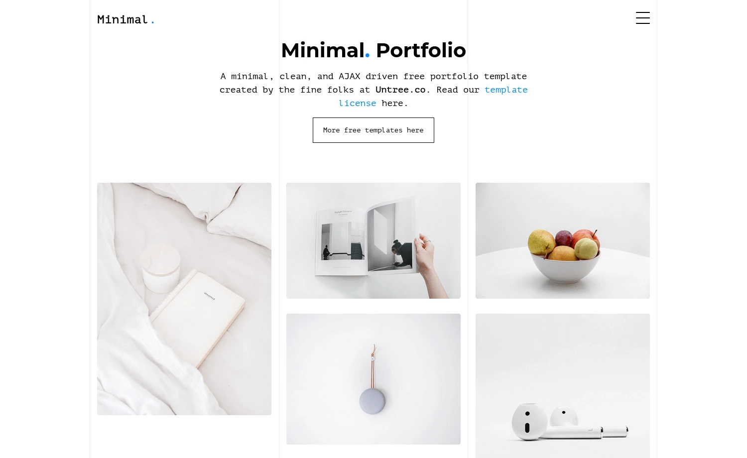 Minimal – Free Bootstrap 4 One-page Portfolio Website Template