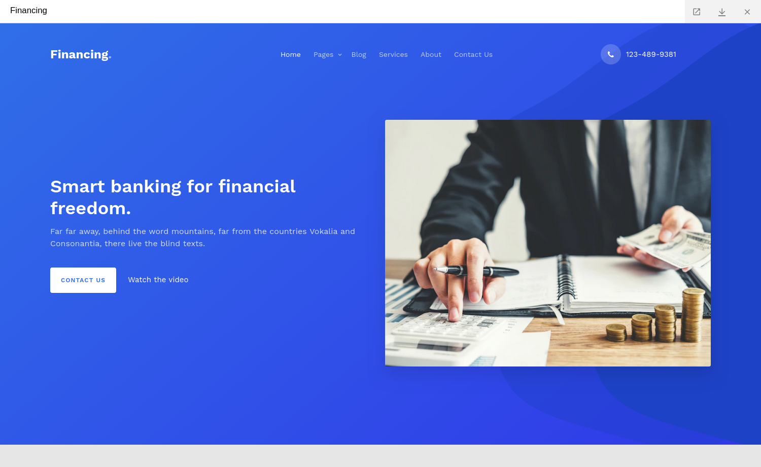 Financing – Free Bootstrap 5 Consultancy Landing Page Template