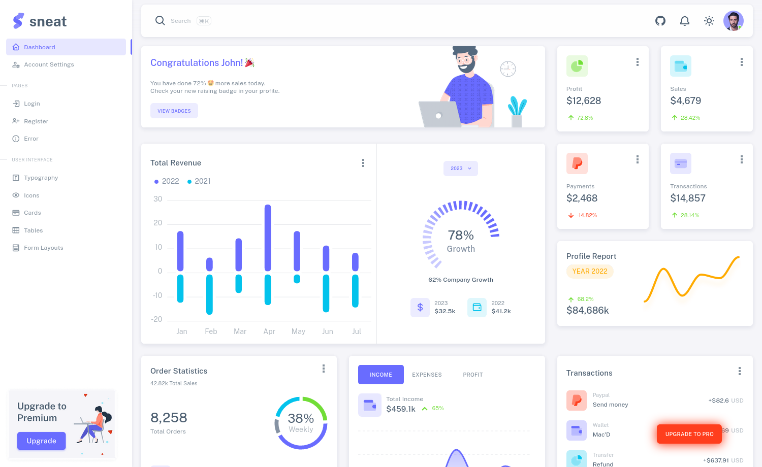Sneat – Free Responsive  VueJS 3 Admin Template