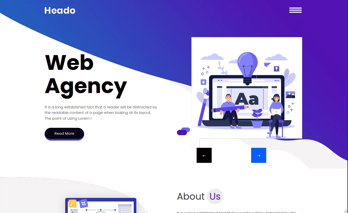 Heado – Free Bootstrap 4 HTML5 Web Agency Website Template