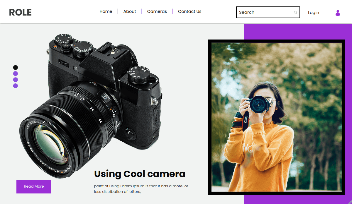 Role – Free Bootstrap 4 HTML5 Photography Website Template