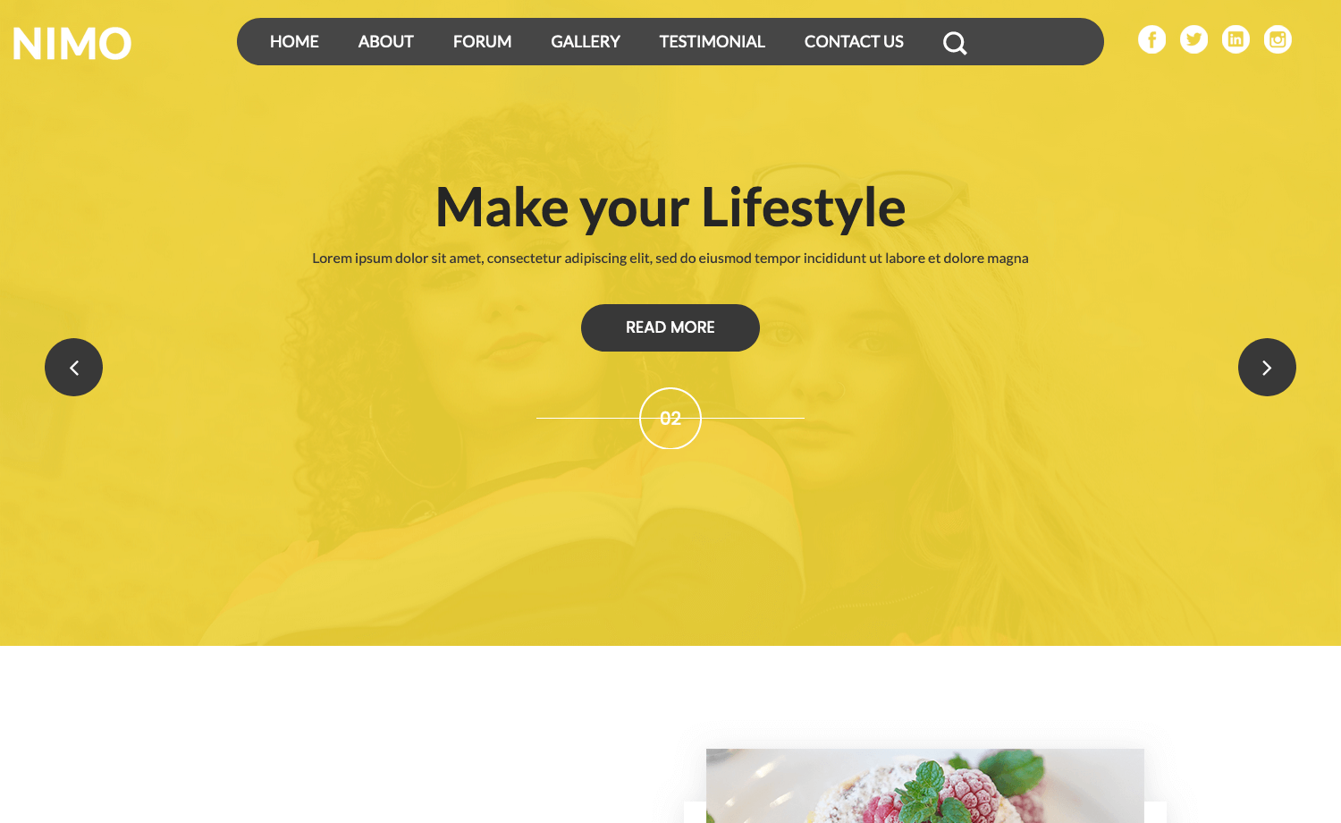 Nimo – Free Bootstrap 4 Lifestyle Website Template