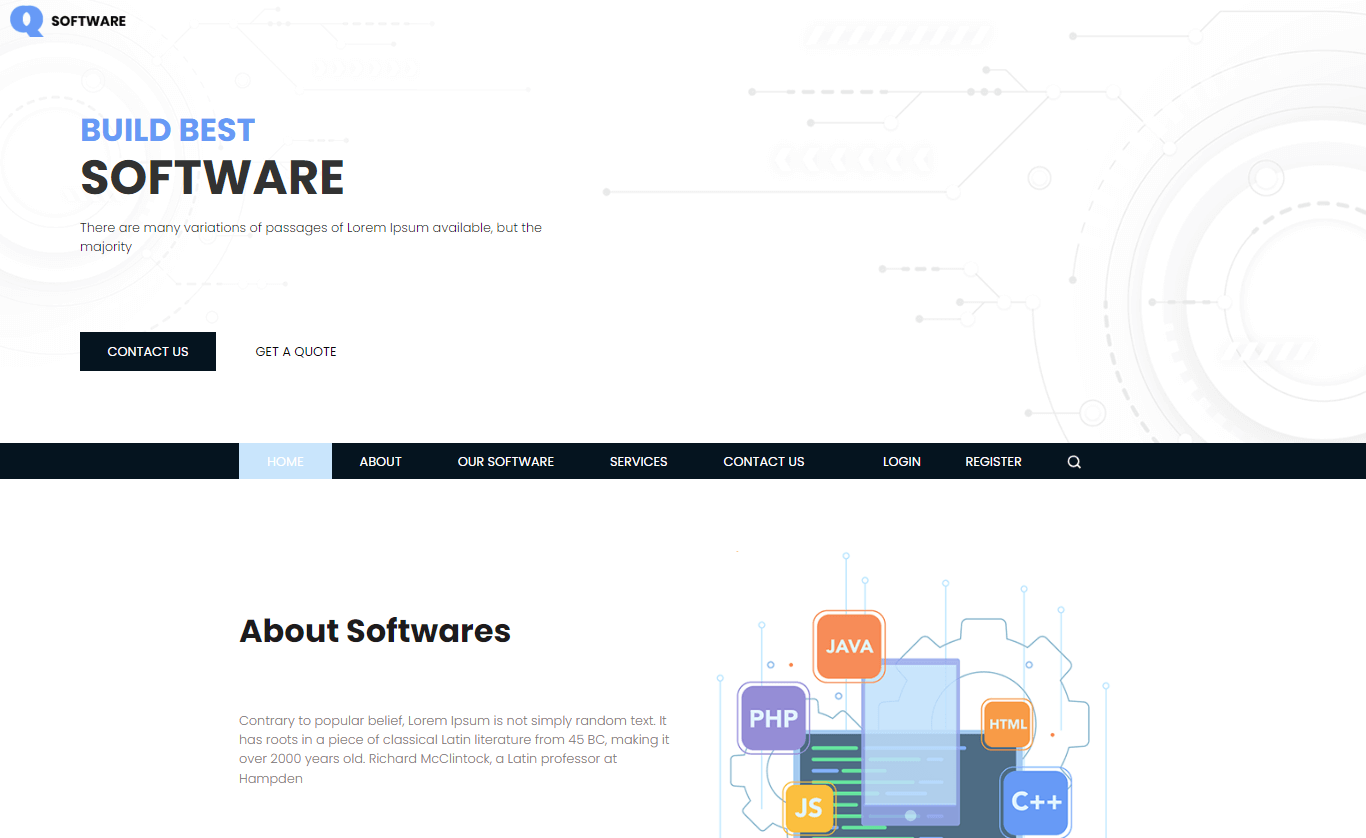 Software – Free Web Development Services Website Template
