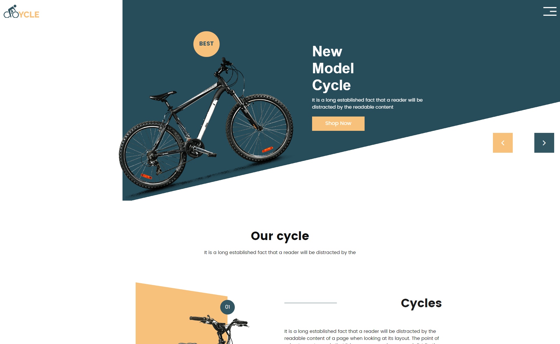 Cycle – Free Bootstrap 4 eCommerce Landing Page Template