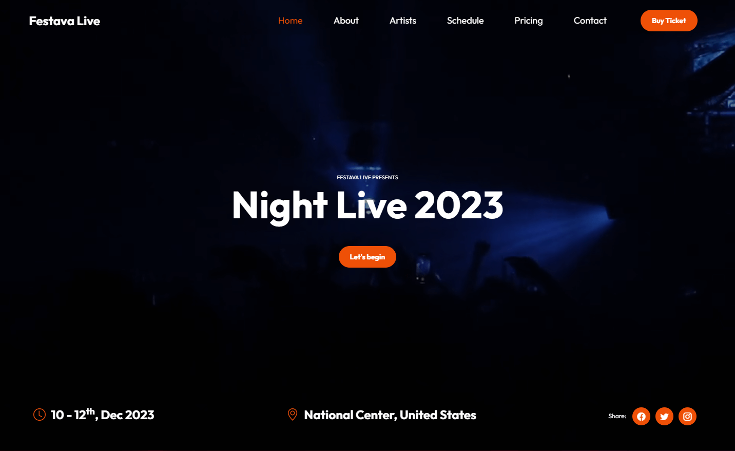 FestaveLive – Free Bootstrap 5 HTML5 Landing Page Template