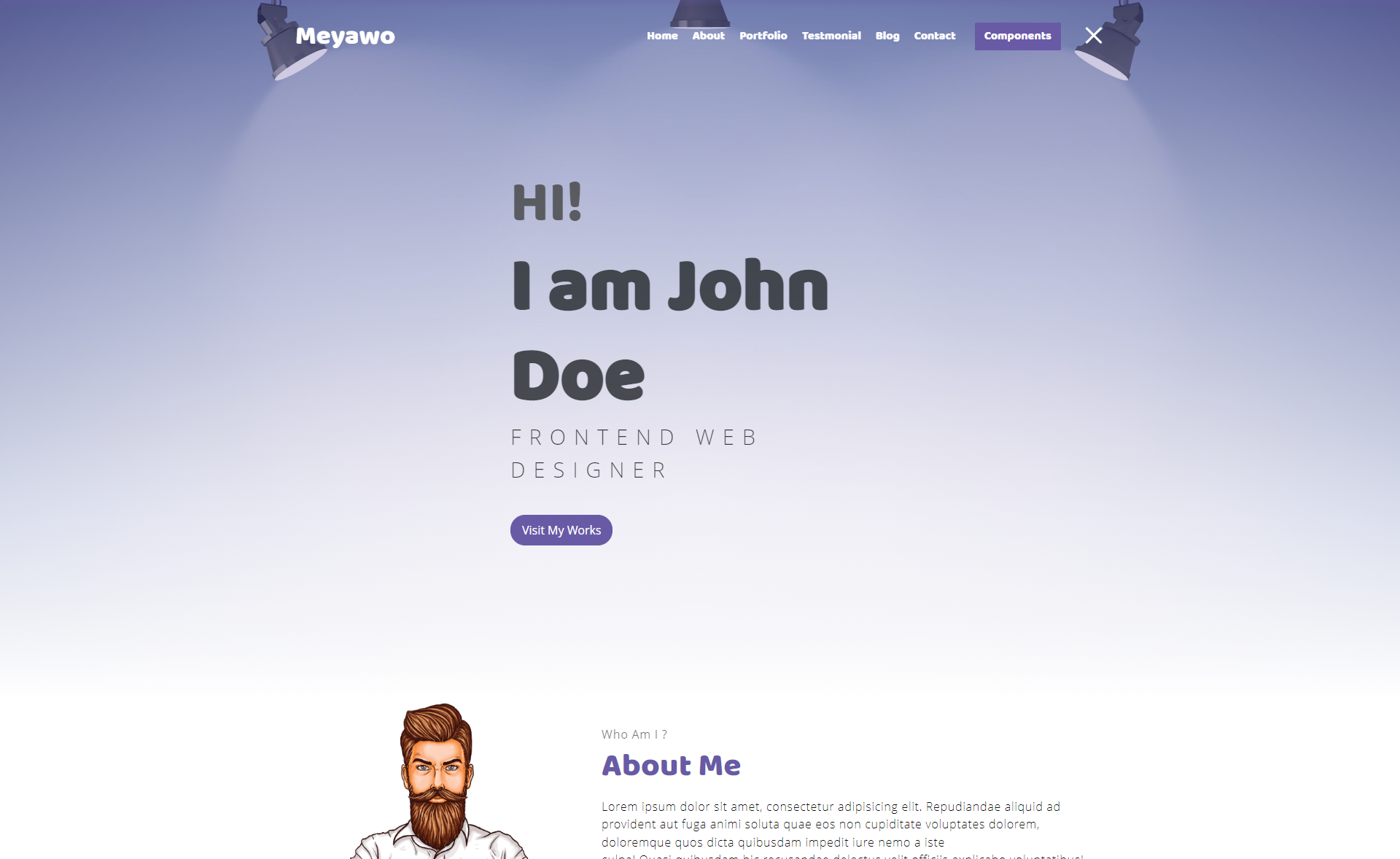 Meyawo – Free Bootstrap Portfolio Website Template