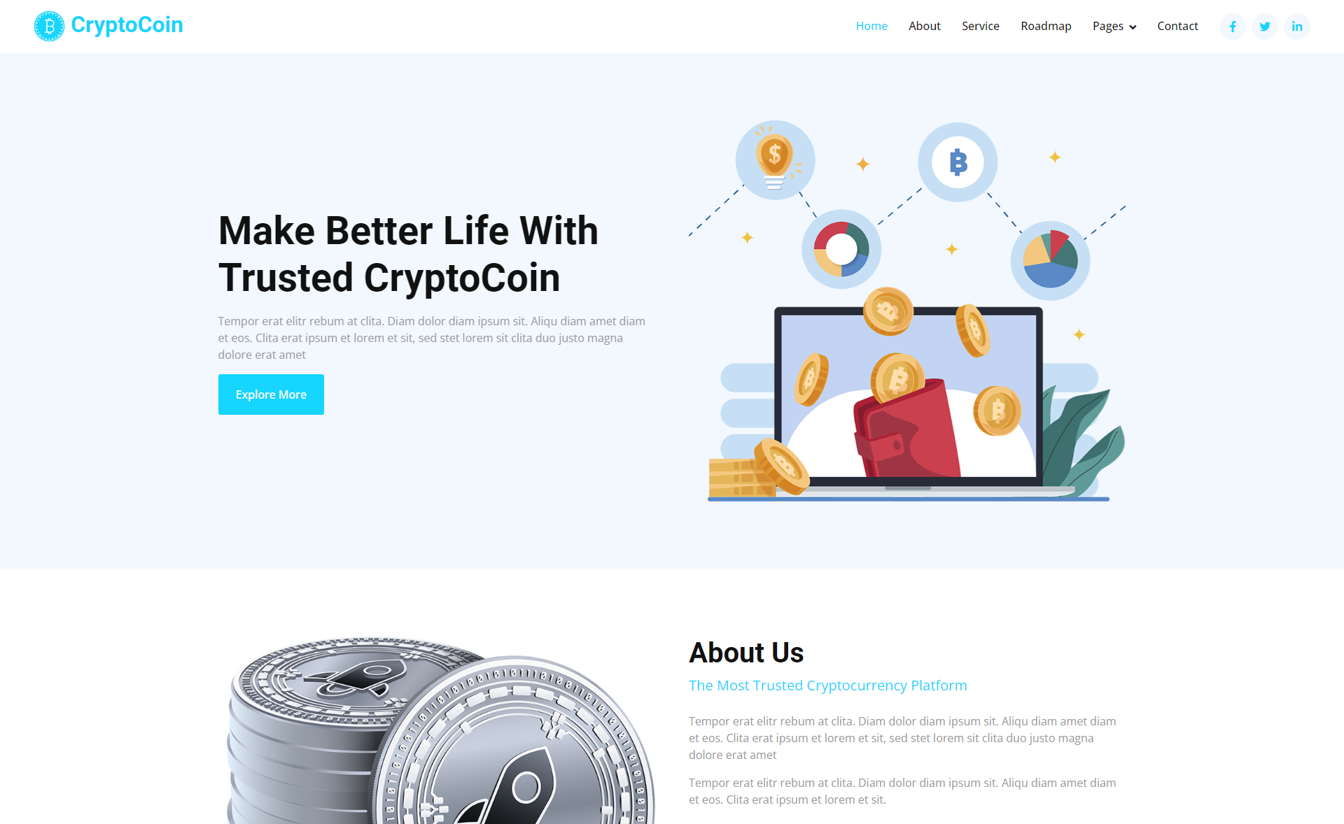 CryptoCoin – Free Bootstrap 5 Cryptocurrency Website Template