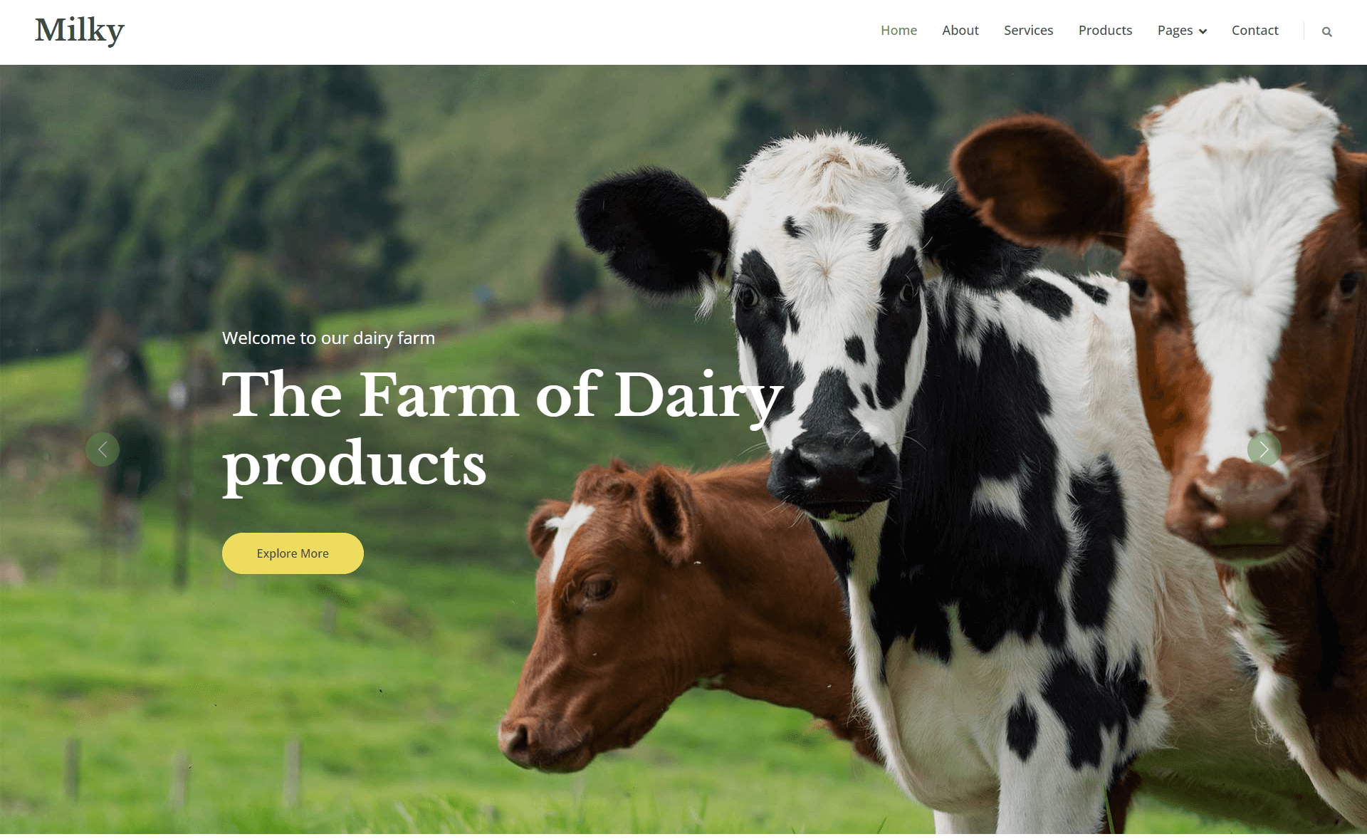 Milky – Free Responsive Bootstrap 5 Dairy Website Template