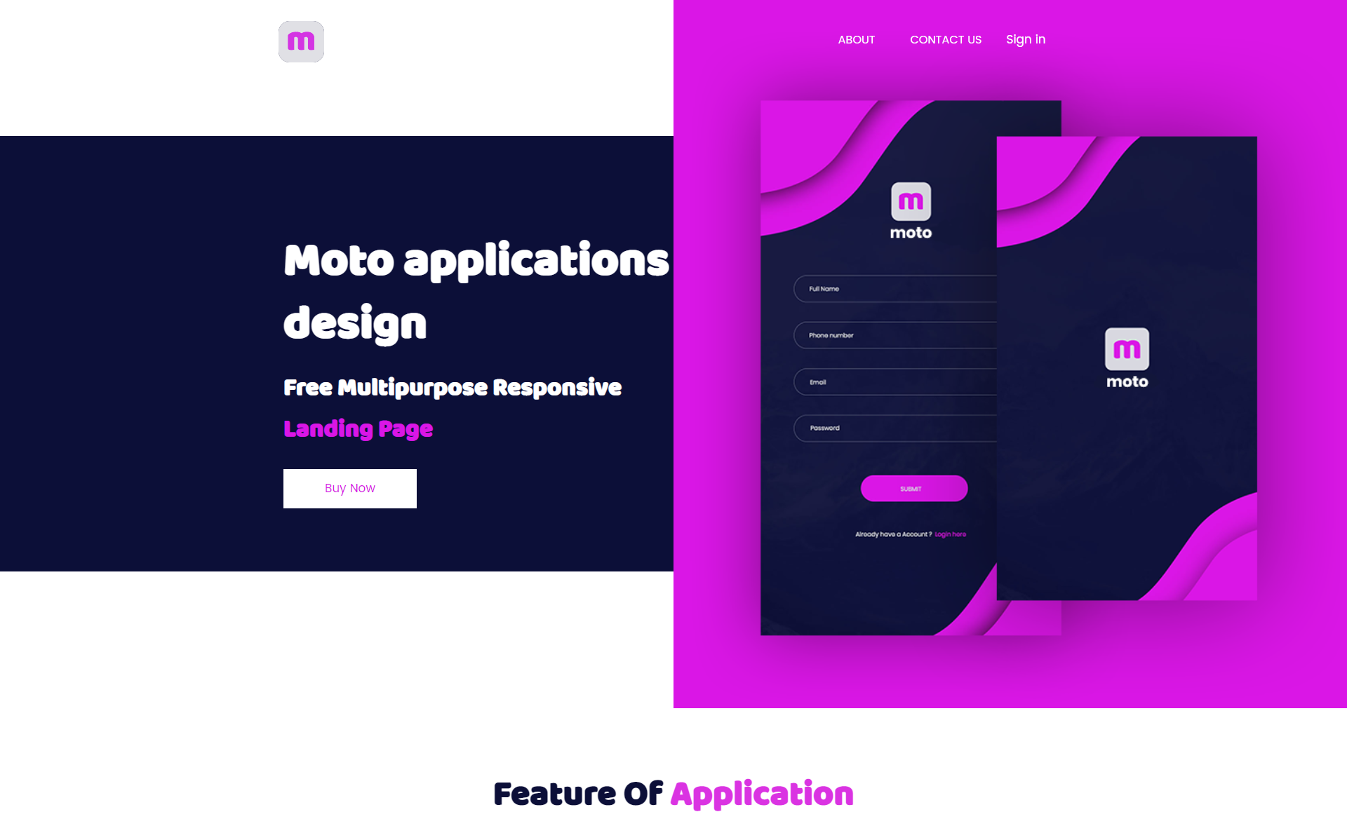Motto – Free Responsive Bootstrap Landing Page Template