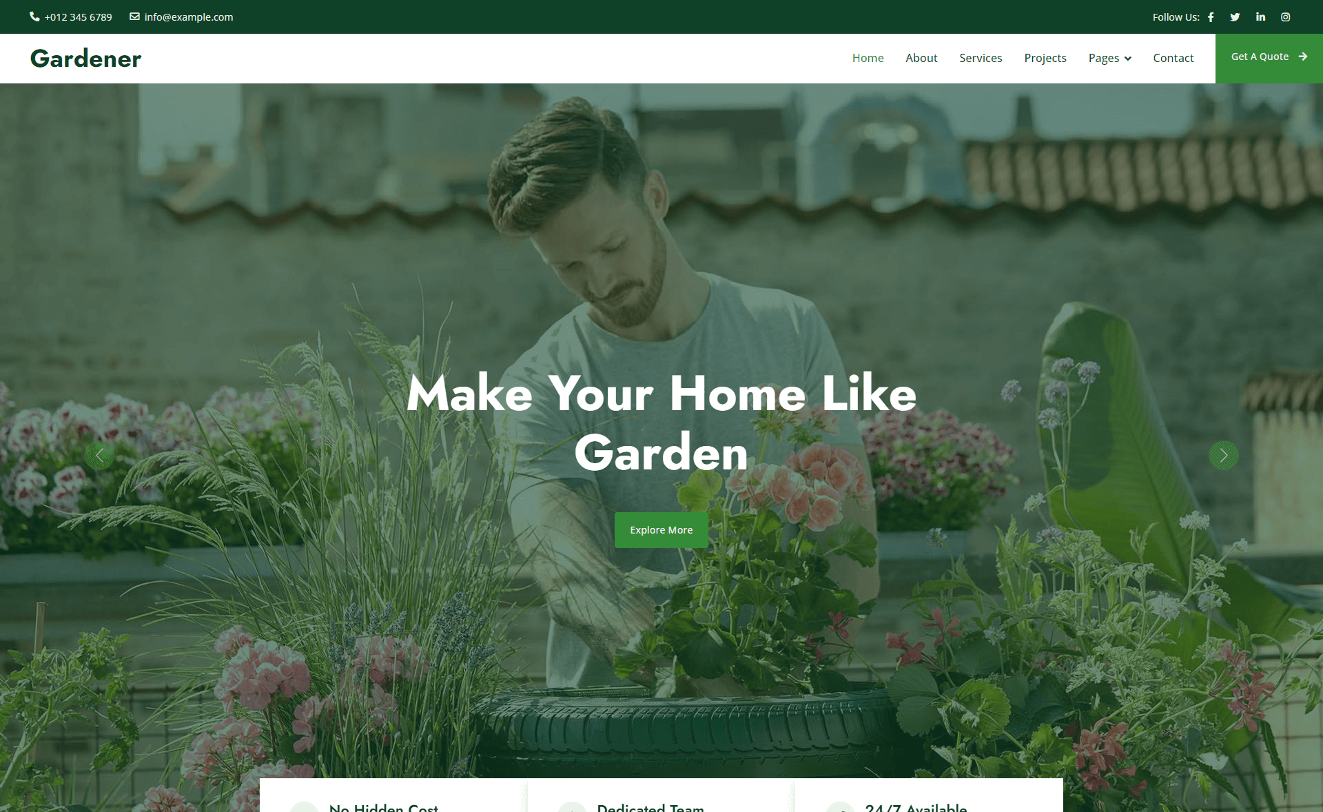Gardener – Free Responsive Bootstrap 5 Gardening Website Template