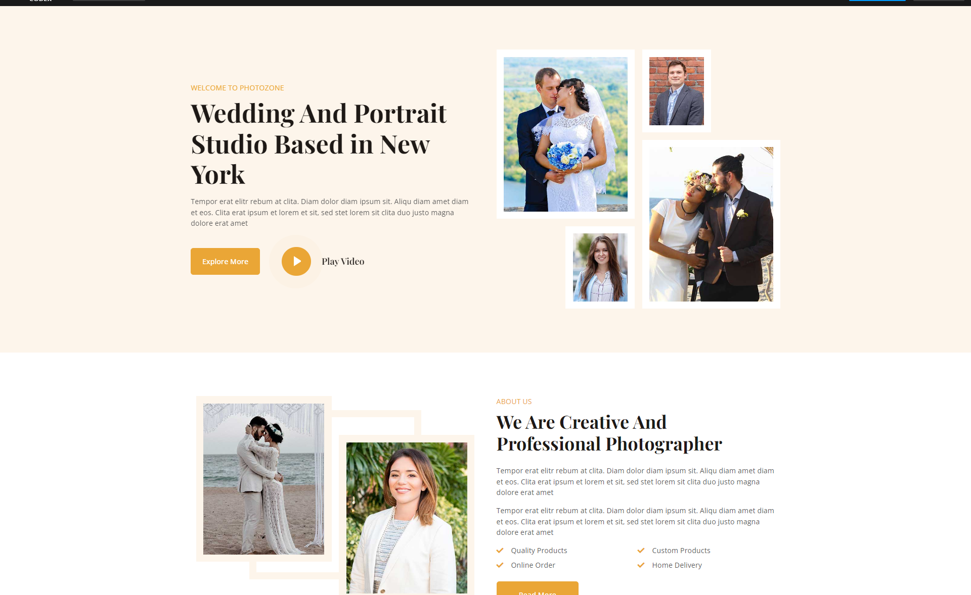 Photozone – Free Bootstrap 5 Photo Studio Website Template
