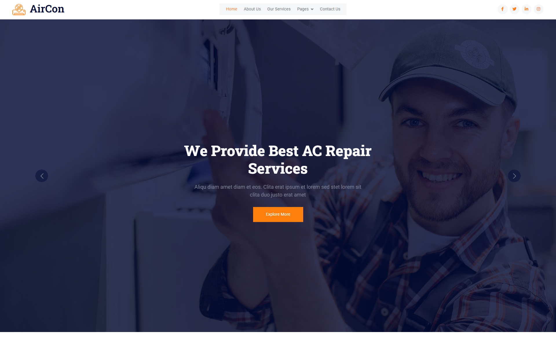 AirCon – Free AC Repair & Servicing Website Template