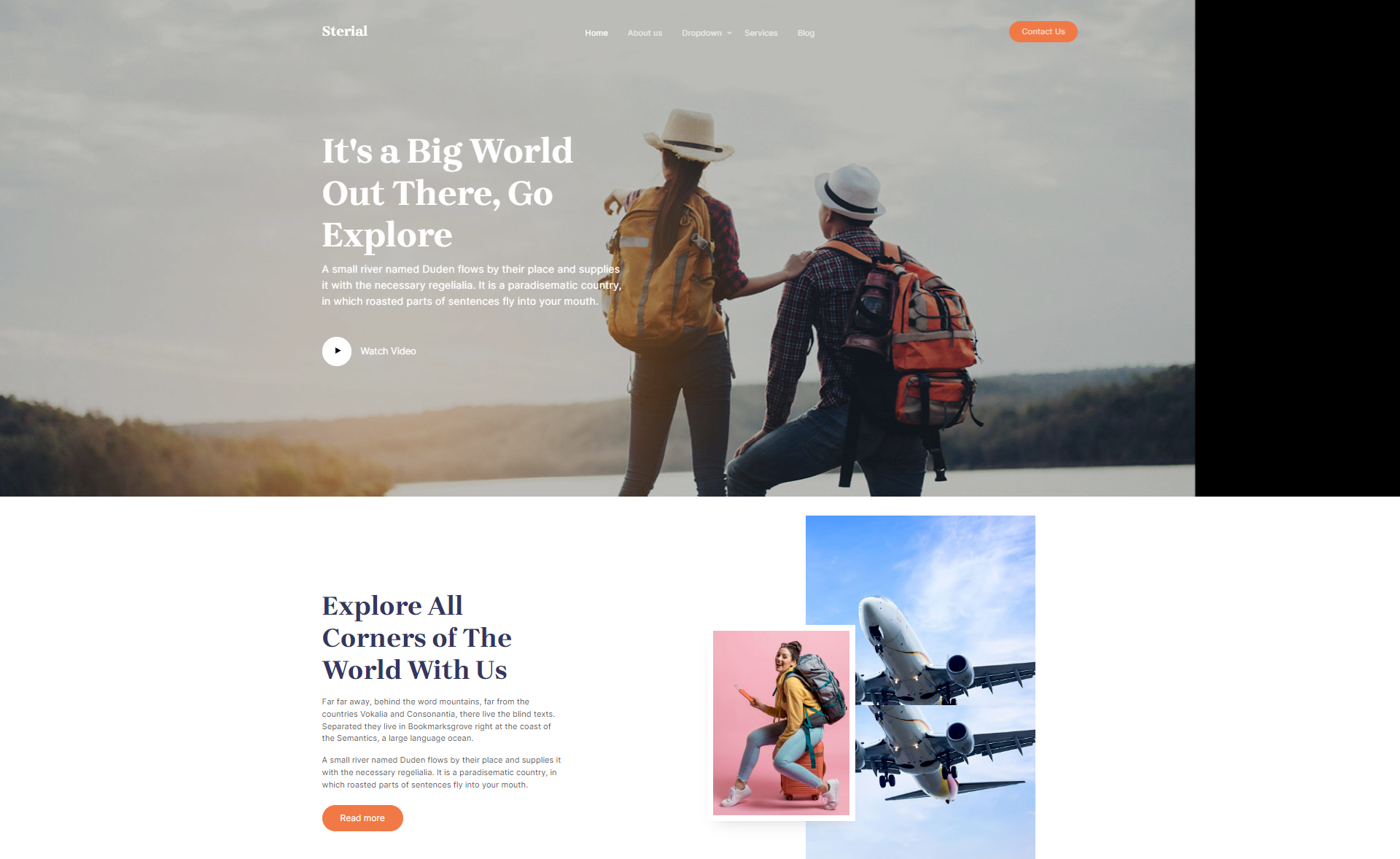 Sterial – Free Bootstrap Travel Agency Website Template