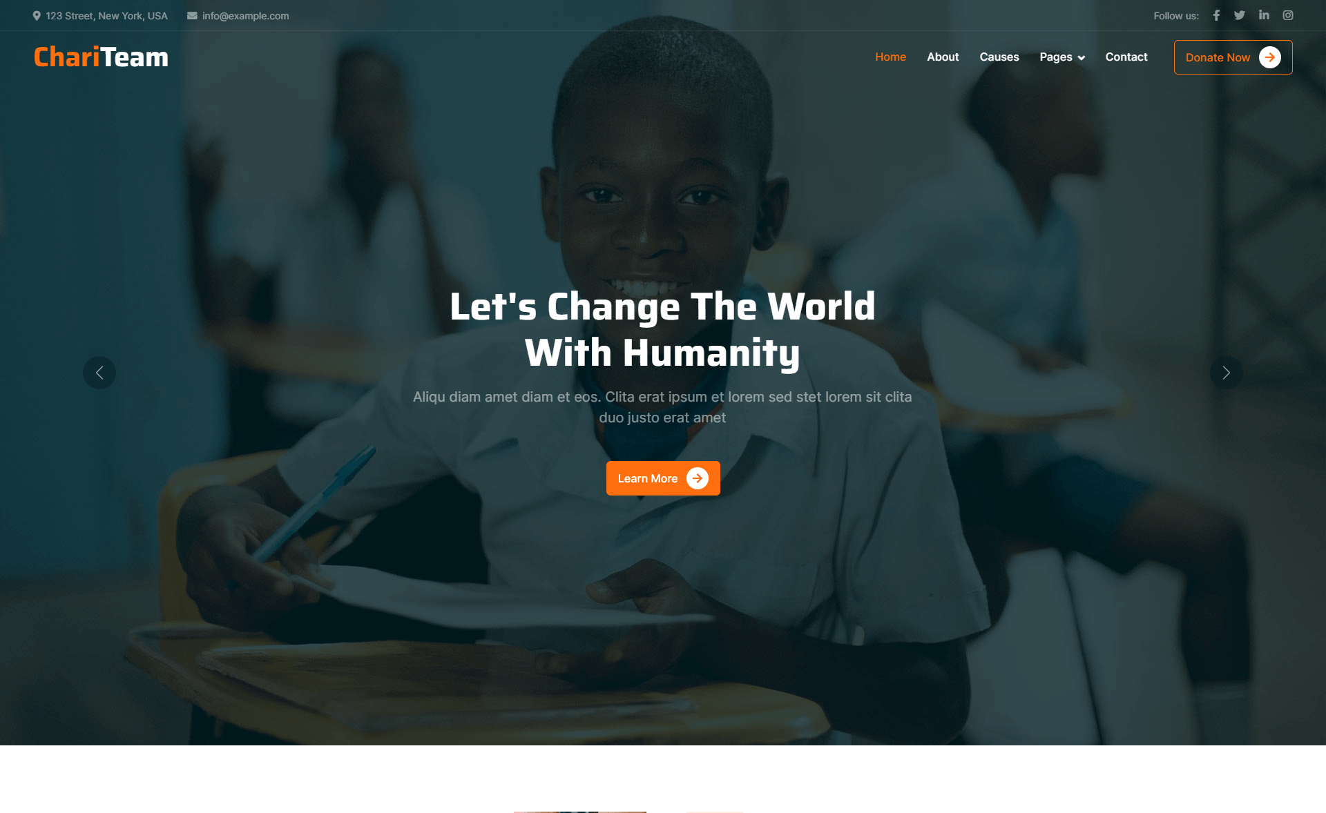 ChariTeam – Free Bootstrap 5 HTML & CSS Nonprofit Website Template