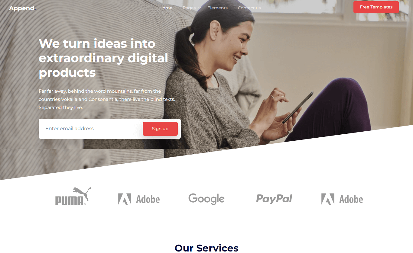 Append – Free Bootstrap HTML5 Business Website Template