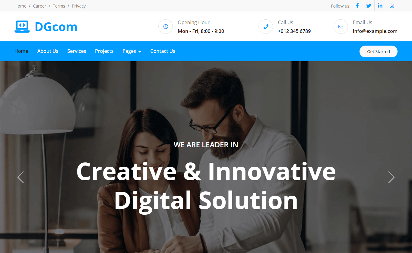 DGcom – Free Bootstrap 5 HTML5 Design Agency Website Template