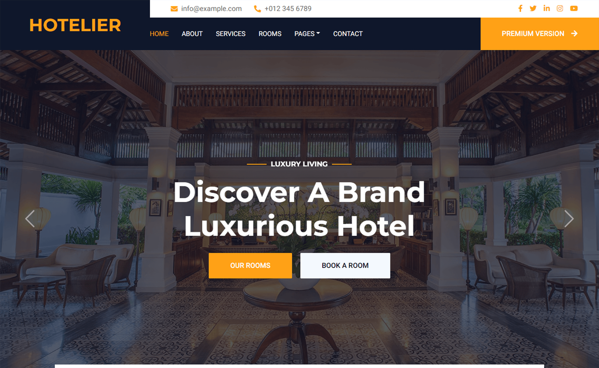 Hotelier – Free Responsive HTML5 Bootstrap 5 Business Template