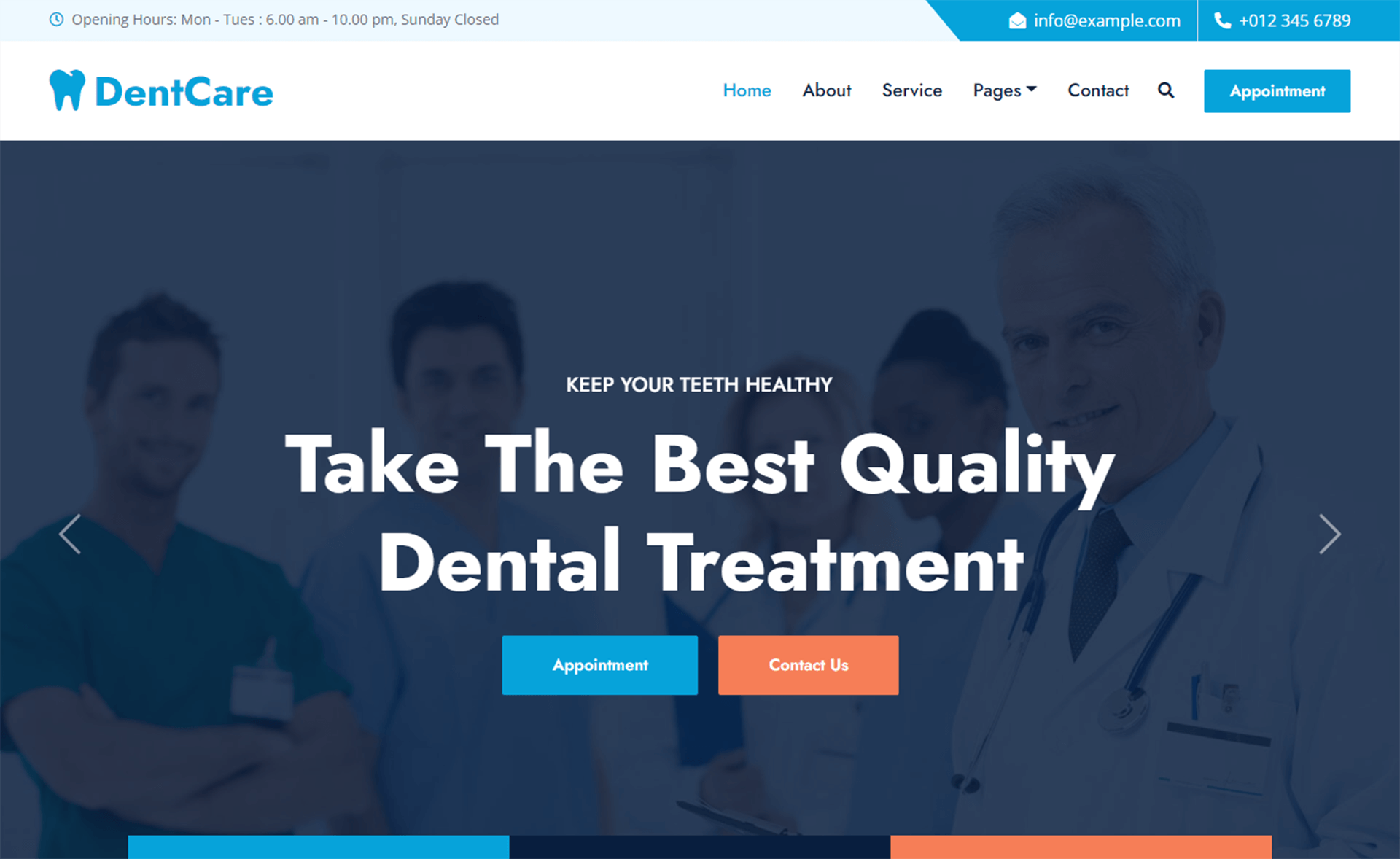 Dentcare – Free Responsive Bootstrap 5 HealthCare Website Template