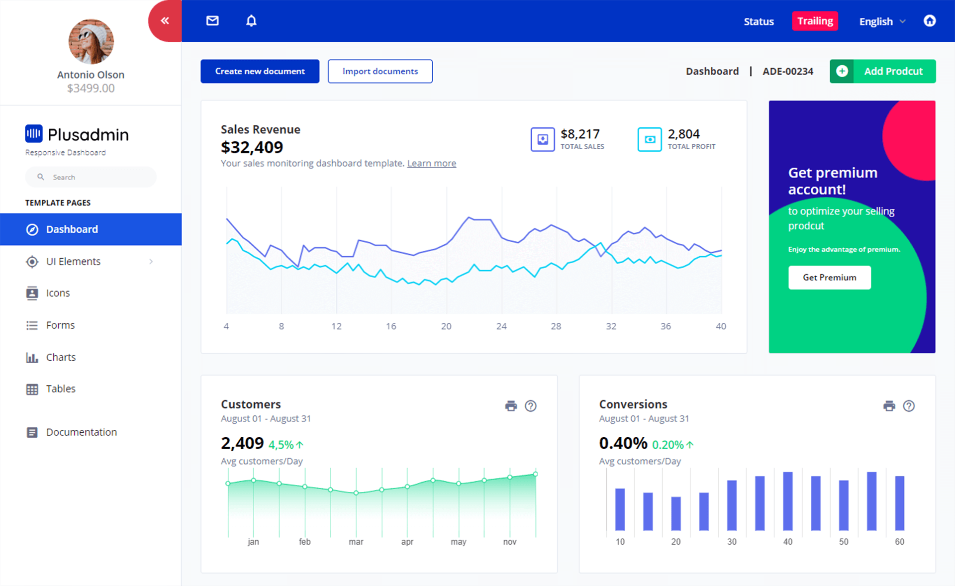 PlusAdmin – Free Bootstrap 5 Admin Dashboard Template