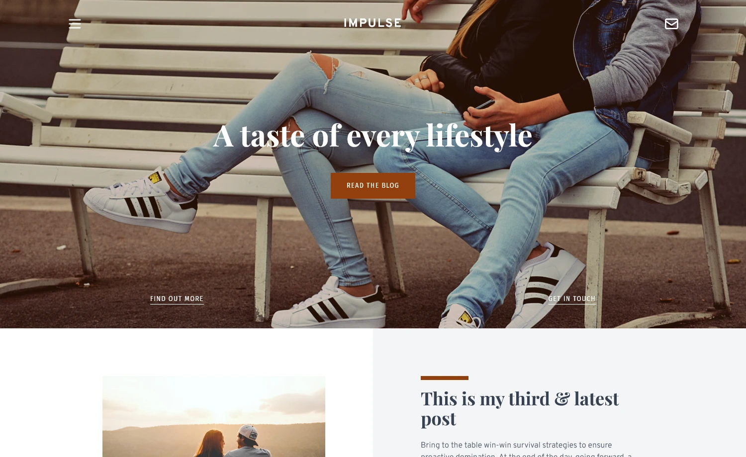 Impulse – Free Tailwind CSS Traveling Blog Website Template
