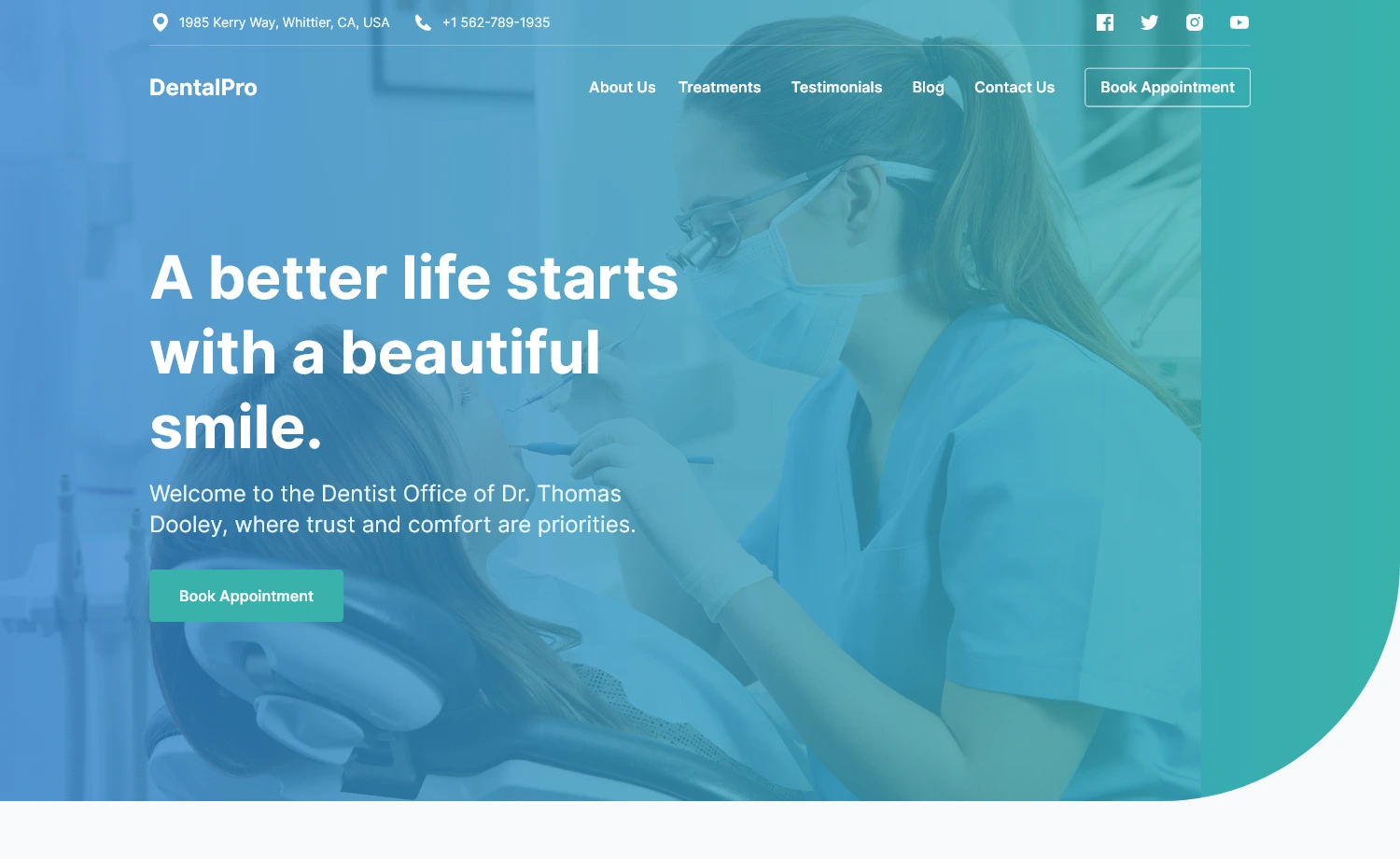 Dental Pro – Free Responsive Tailwind CSS Medical Website Template