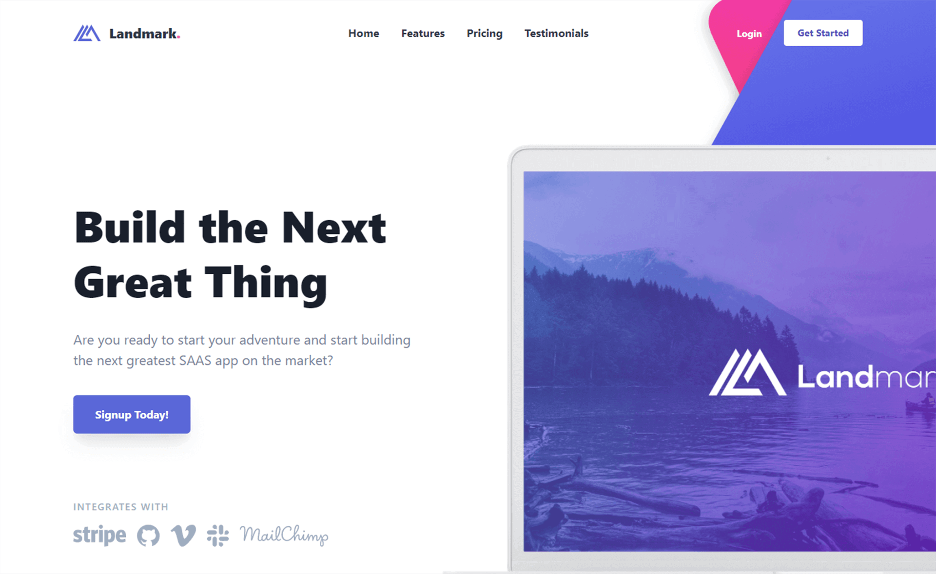 Landmark – Free Tailwind CSS Landing Page Website Template