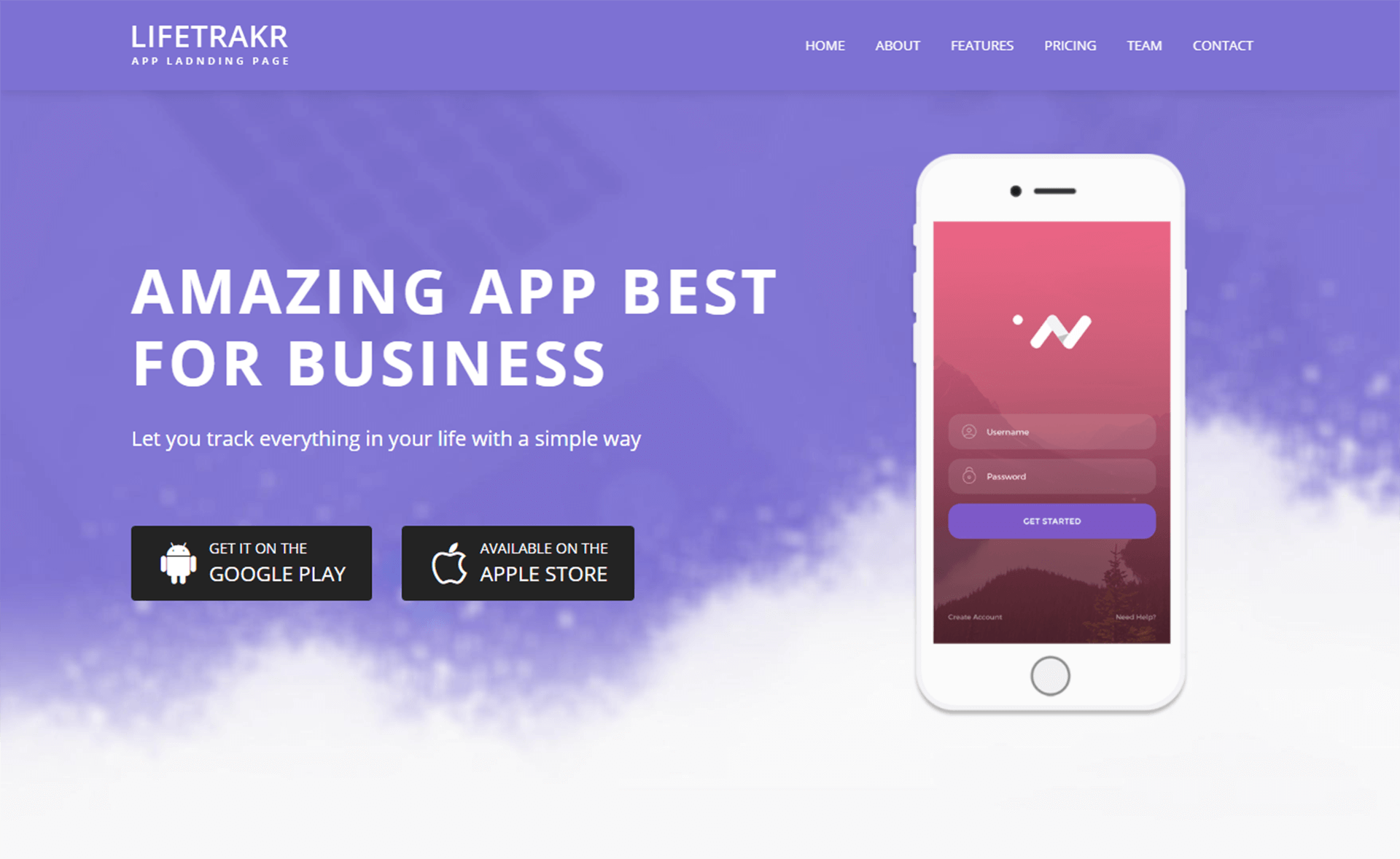 Lifetrakr – Free Bootstrap 4 HTML5 Multipurpose Landing Page Template