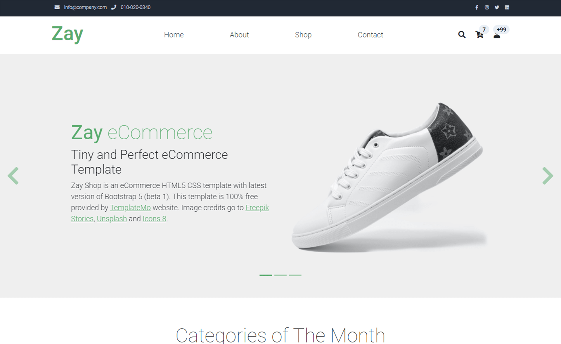 ZayShop – Free Bootstrap 5 HTML5 Responsive Ecommerce Website Template