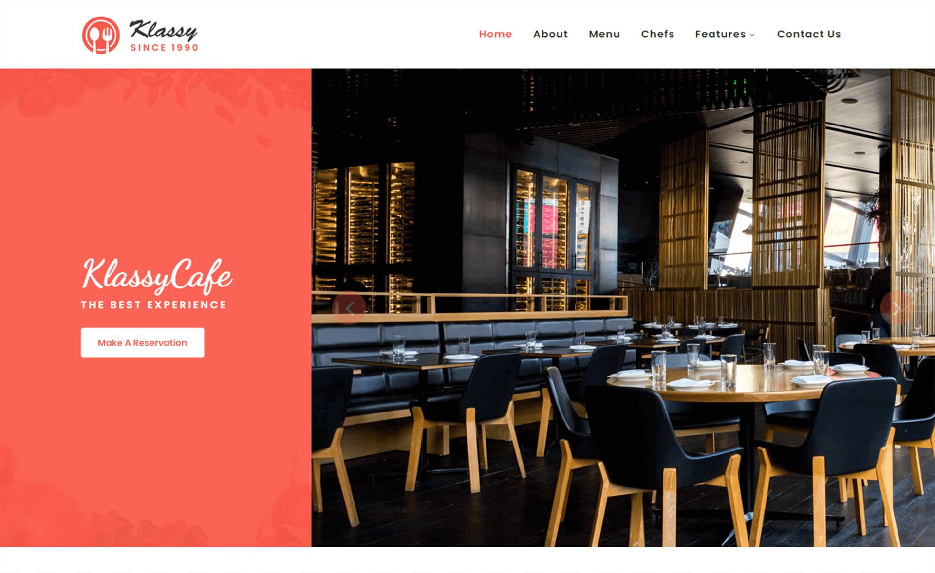 Klassy Cafe – Free Bootstrap 4 HTML5 Responsive Restaurant Website Template