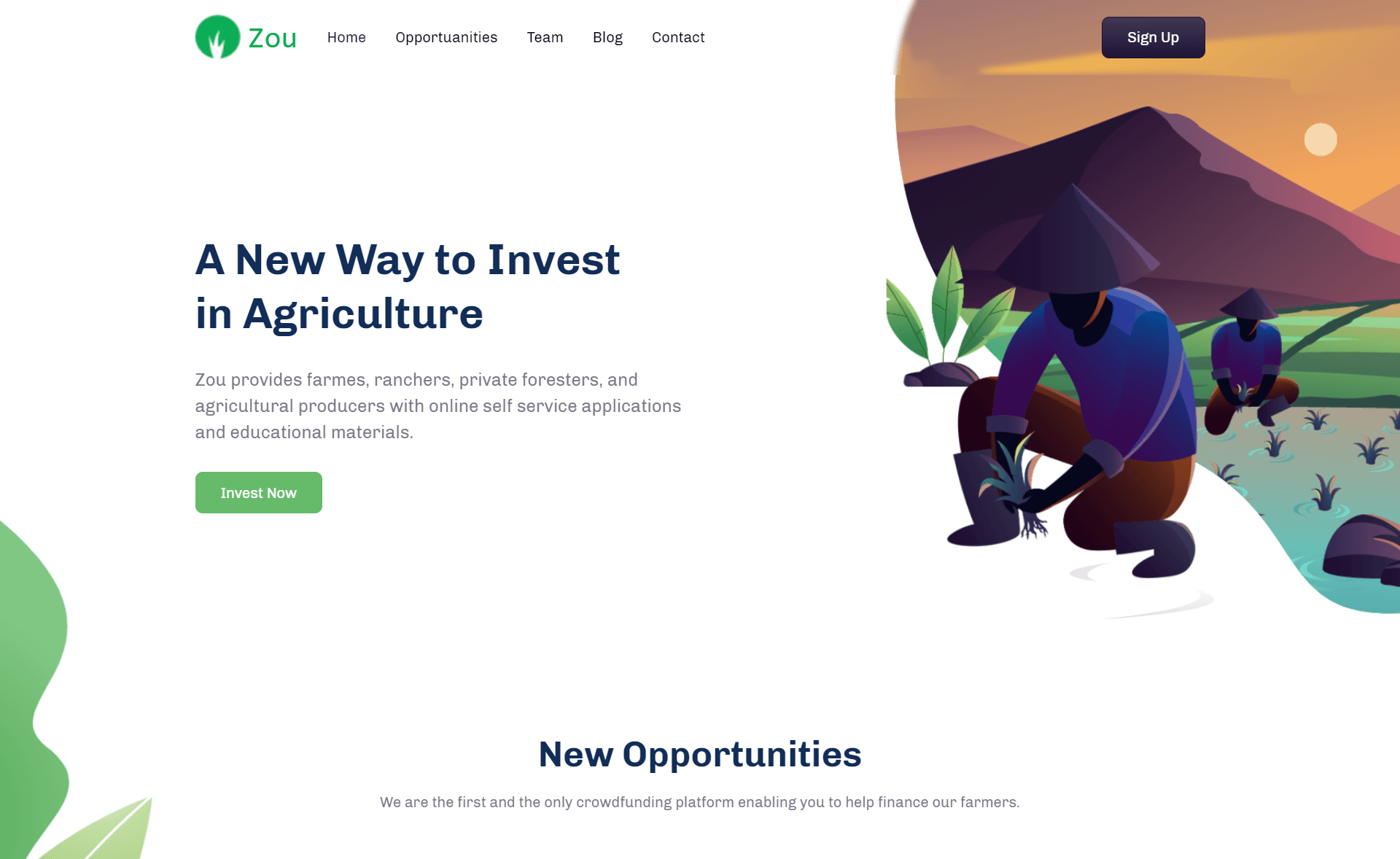 Zoufarm – Free Responsive Bootstrap 5 HTML5 Multipurpose Landing Page Template