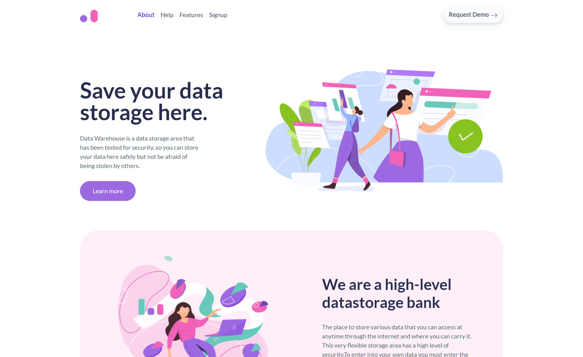 DataWarehouse – Free Bootstrap 5 HTML5 Landing Page Template