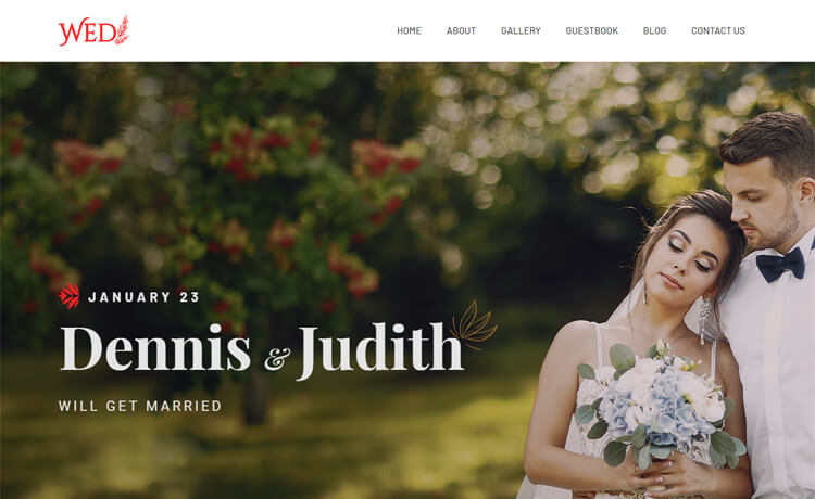 Wed – Free Bootstrap 4 HTML5 Wedding Website Template