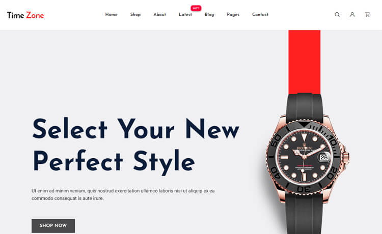 TimeZone – Free Bootstrap 4 HTML5 Ecommerce Website Template
