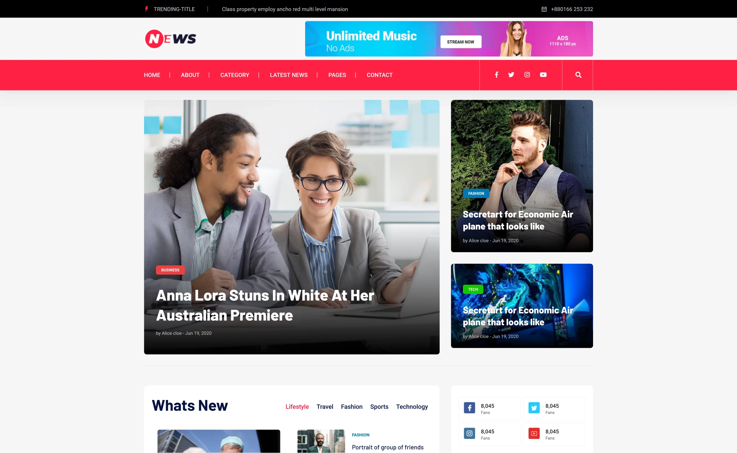 News – Free Bootstrap 4 HTML5 News Website Template