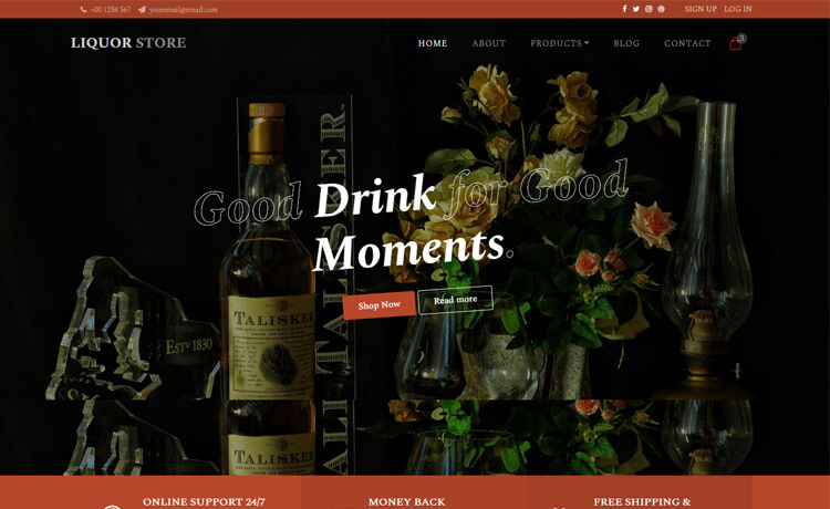 LiquorStore – Free Bootstrap 4 HTML5 E-commerce Website Template