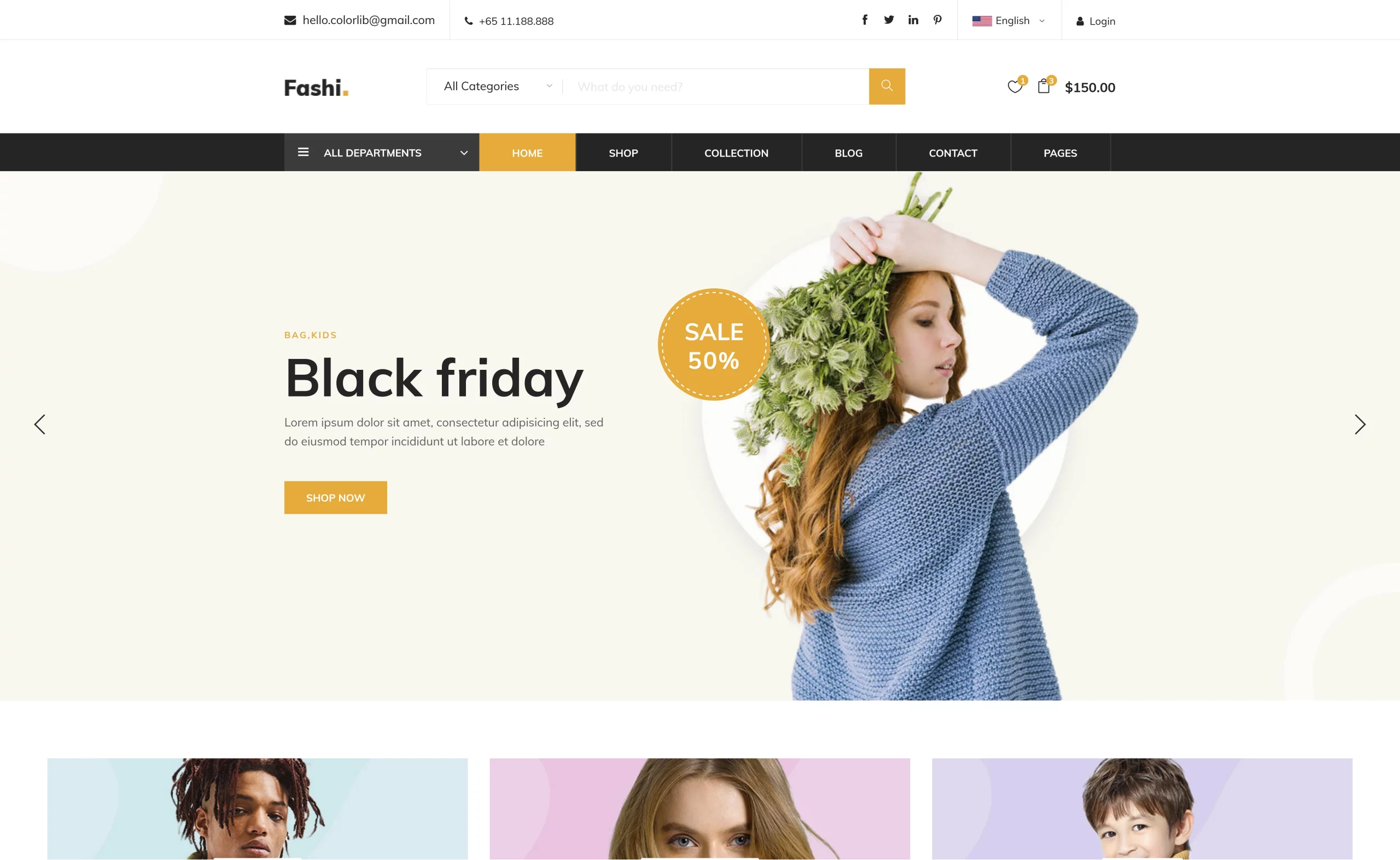 Fashi – Free Bootstrap 4 HTML5 eCommerce Website Template