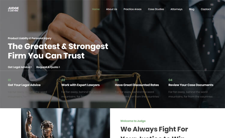 Judge – Free Bootstrap 4 HTML5 Law Firm Website Template