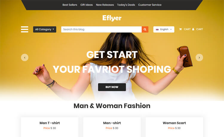 Eflyer – Free Bootstrap 4 HTML5 Ecommerce Website Template