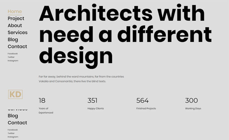 KD – Free Bootstrap 4 HTML5 Architecture Website Template