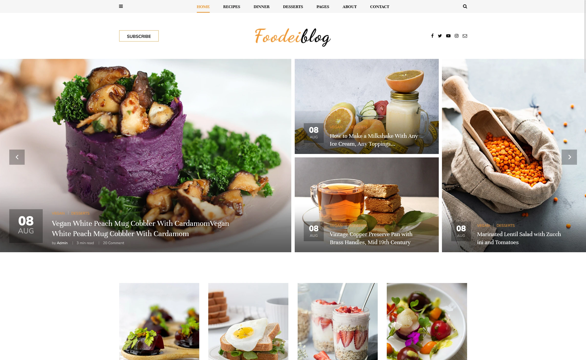 FoodieBlog – Free Bootstrap 4 HTML5 Responsive Blog Template