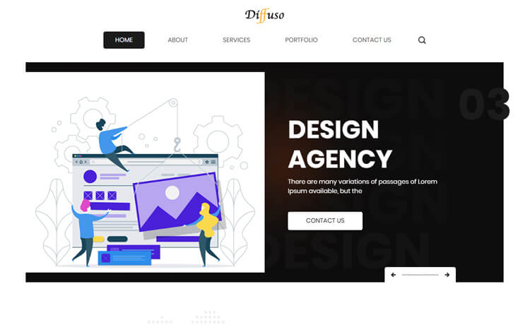Diffuso – Free HTML5 Bootstrap Web Design Agency Website Template