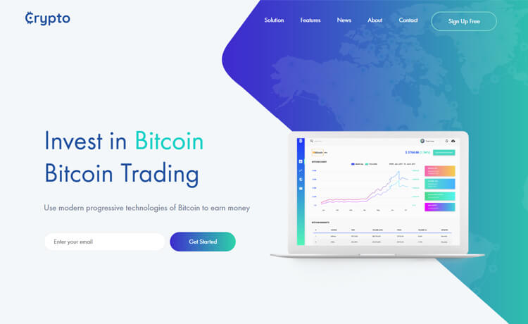 Crypto – Free Bootstrap 4 HTML5 Cryptocurrency Website Template