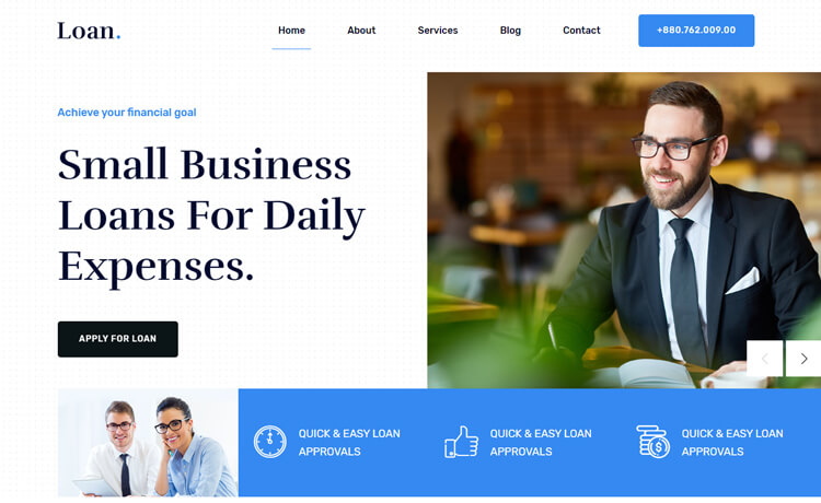 Loan – Free Bootstrap 4 HTML5 Responsive Corporate Website Template