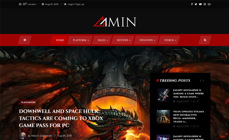 Amin – Free Bootstrap 4 HTML5 Magazine Website Template