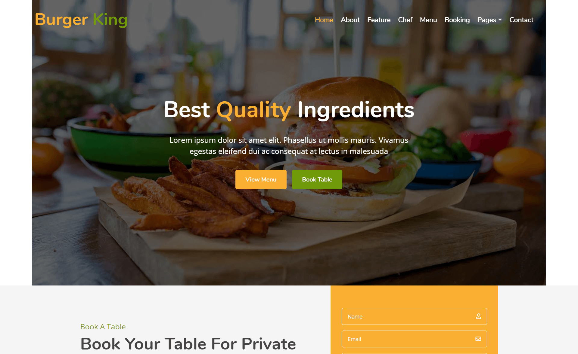 BurgerKing – Free Responsive Bootstrap 4 HTML5 Food Business Website Template