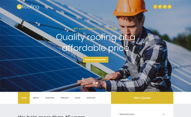 Roofing – Free Bootstrap 4 HTML5 Business Website Template