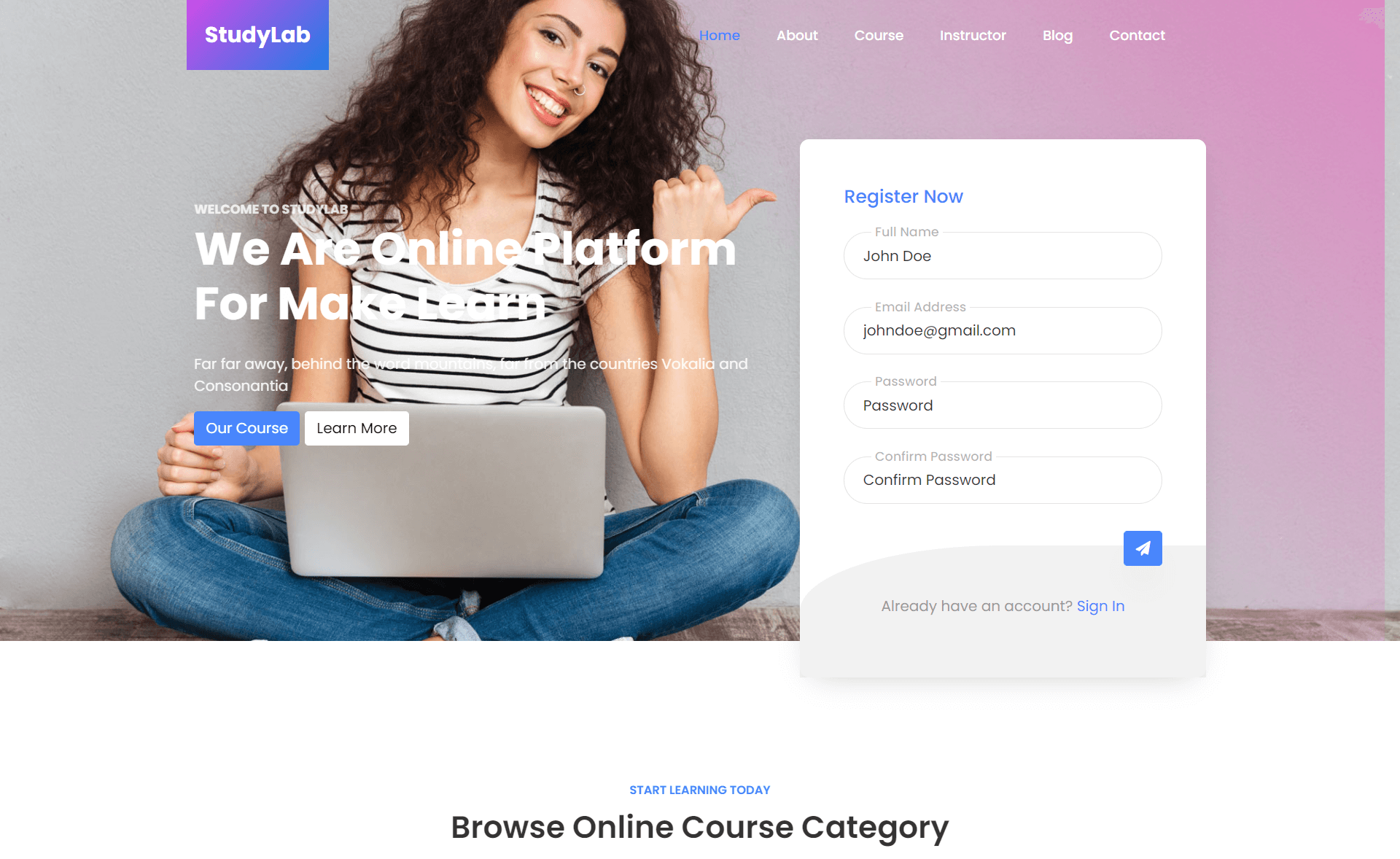 StudyLab – Free Responsive Bootstrap 4 HTML5 Education Website Template