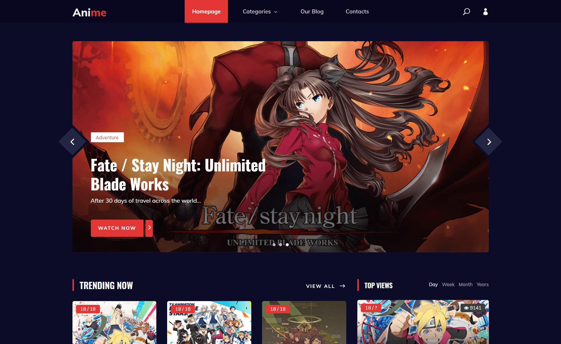 Anime – Free Bootstrap 4 HTML5 Gaming & Anime Website Template