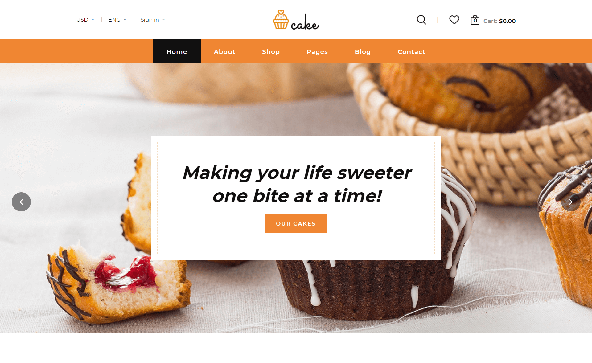 Cake – Free Responsive Bootstrap 4 HTML5 Food Website Template